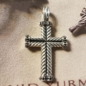 David Yurman Chevron Black Diamond Cross Pendant